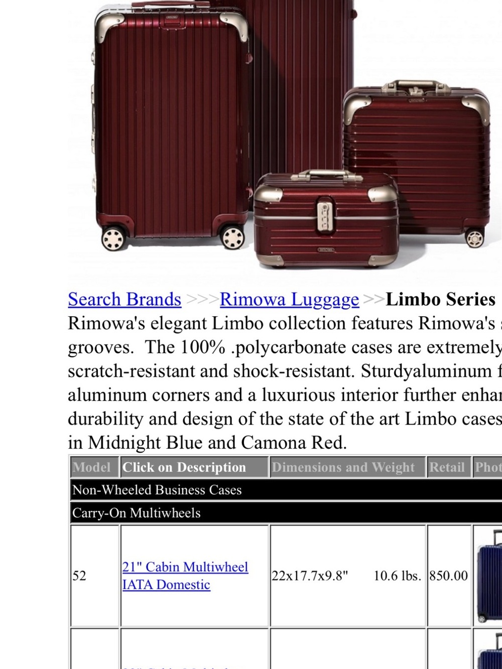 Rimowa Hardside Carry-On Luggage in Deep Burgundy with Gold Accents - Picture 2 of 10